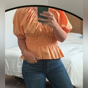 Old Navy Women's Peach Puff Sleeve Blouse